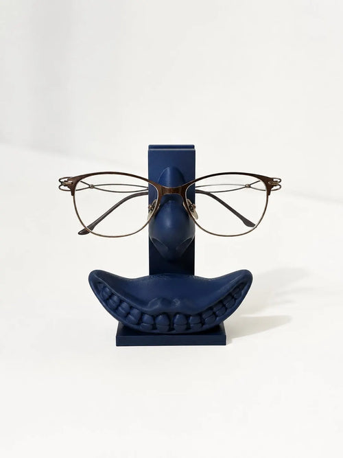 Funny face eyeglasses holder in navy blue