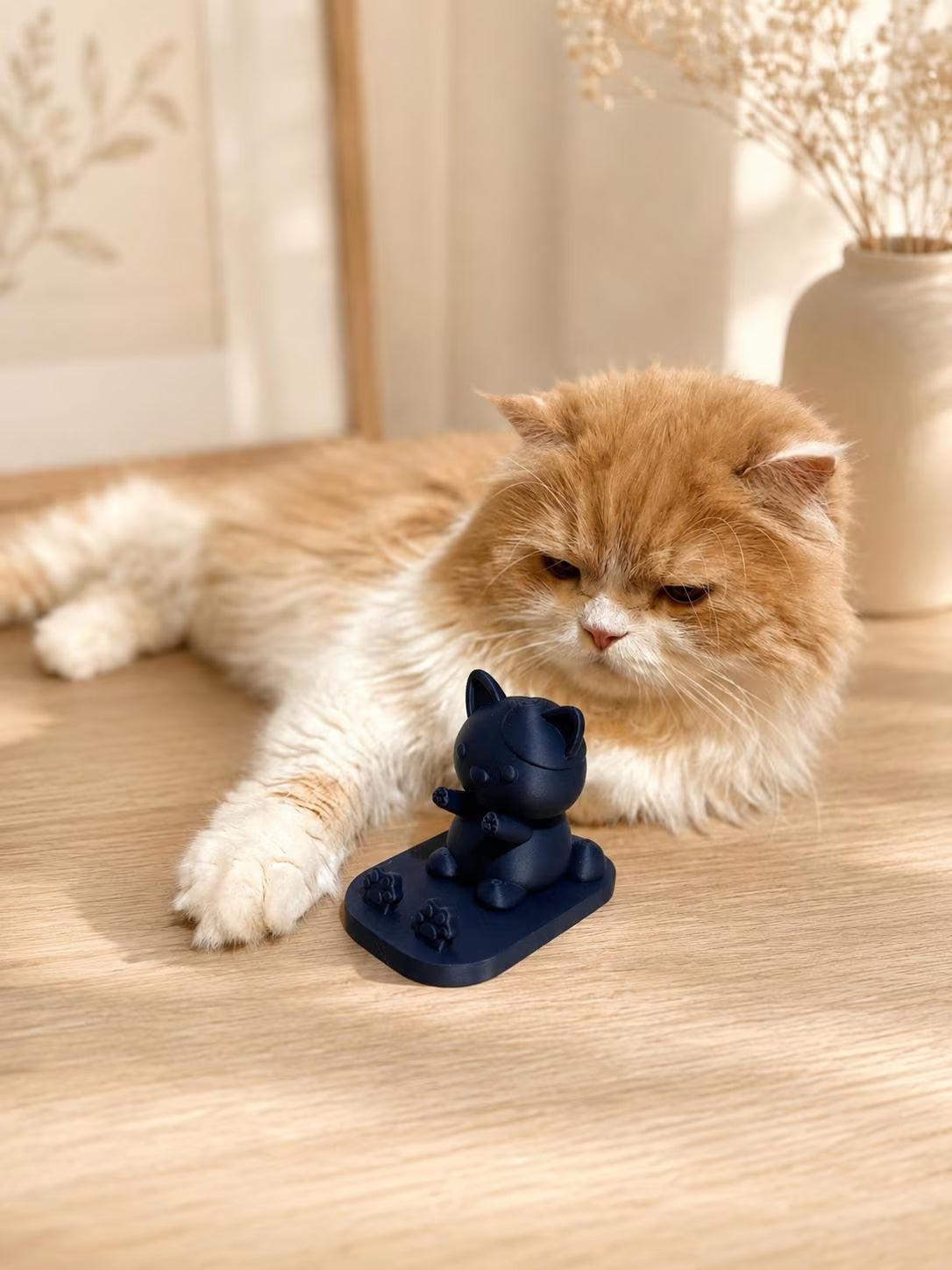 3D Printed Cat Mobile Holder, Tablet Stand,Handmade Desk Accessory, Cat Lover Gift, Kawaii Phone Holder for Desk
