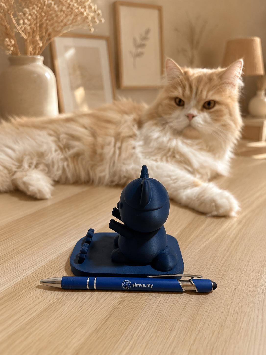 3D Printed Cat Mobile Holder, Tablet Stand,Handmade Desk Accessory, Cat Lover Gift, Kawaii Phone Holder for Desk