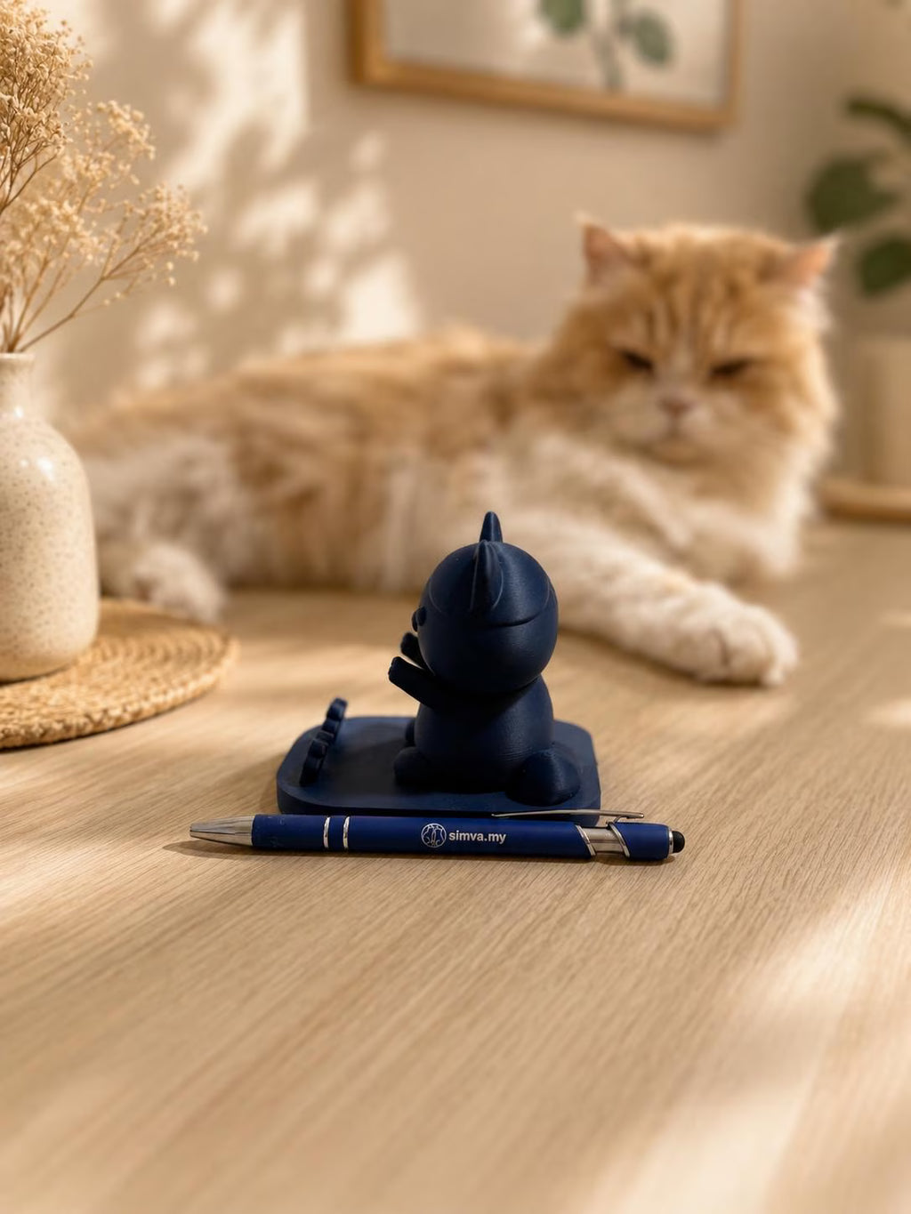 3D Printed Cat Mobile Holder, Tablet Stand,Handmade Desk Accessory, Cat Lover Gift, Kawaii Phone Holder for Desk