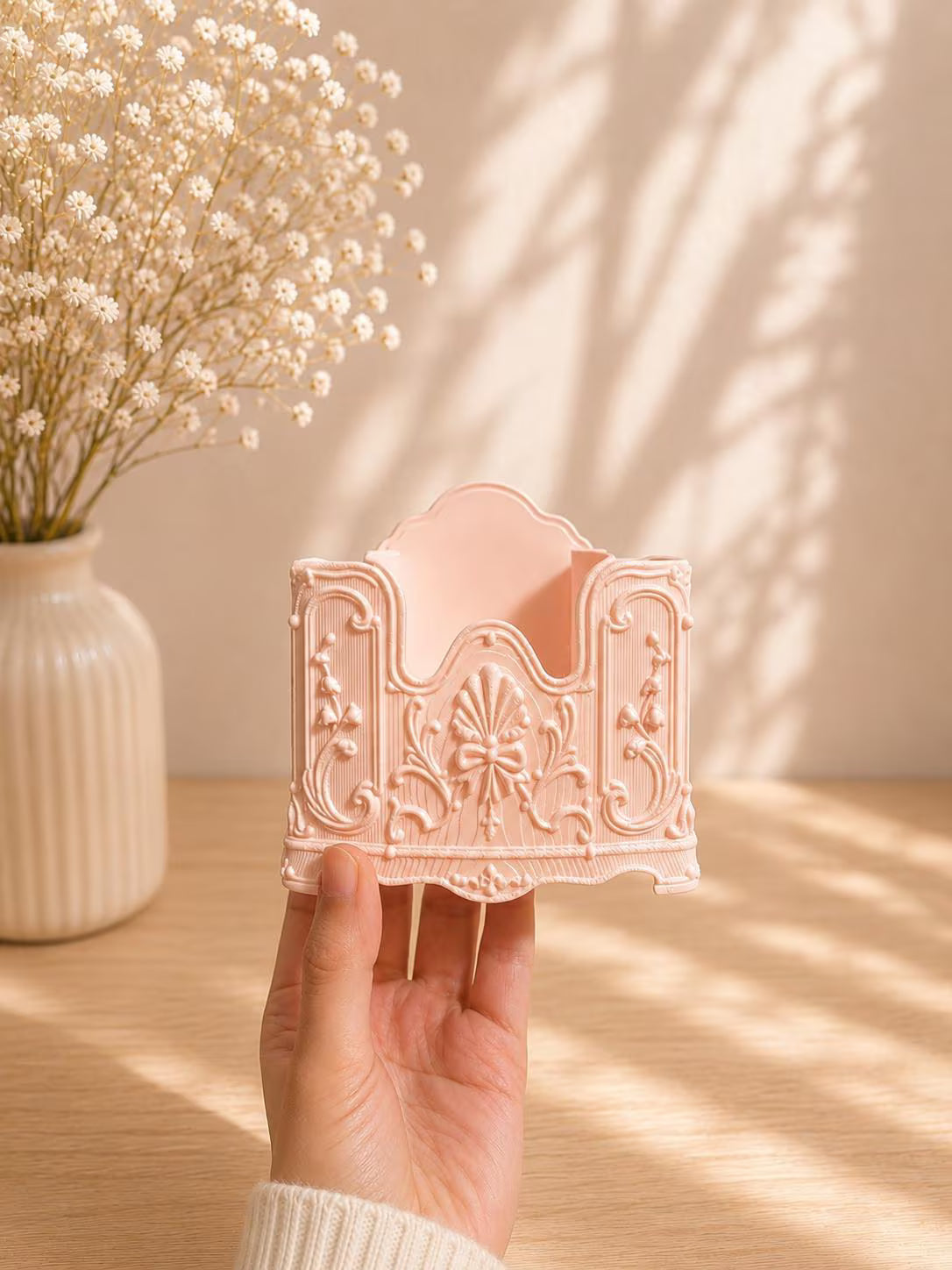 Elegant 3D Printed Vanity Organizer| Rococo Cosmetic Brush Storage | Cottagecore Vanity Decor|Makeup Brush Holder |