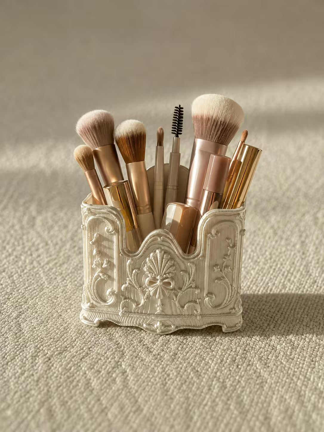Elegant 3D Printed Vanity Organizer| Rococo Cosmetic Brush Storage | Cottagecore Vanity Decor|Makeup Brush Holder |
