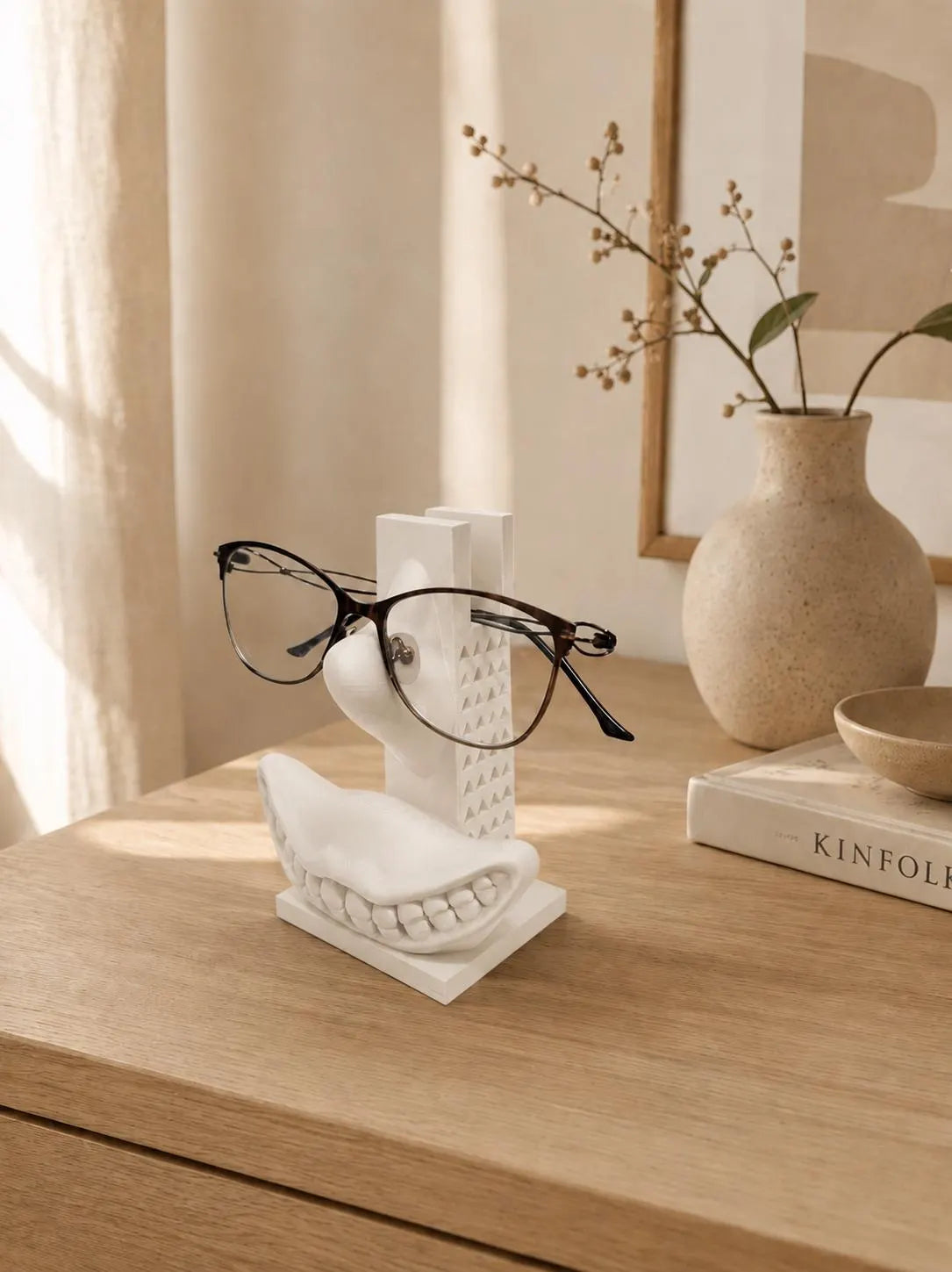 Funny Eyeglasses Holder Stand, 3D Printed Face Glasses Display, Quirky Desk Decor, Sunglasses Holder, Gift for Glasses Wearer