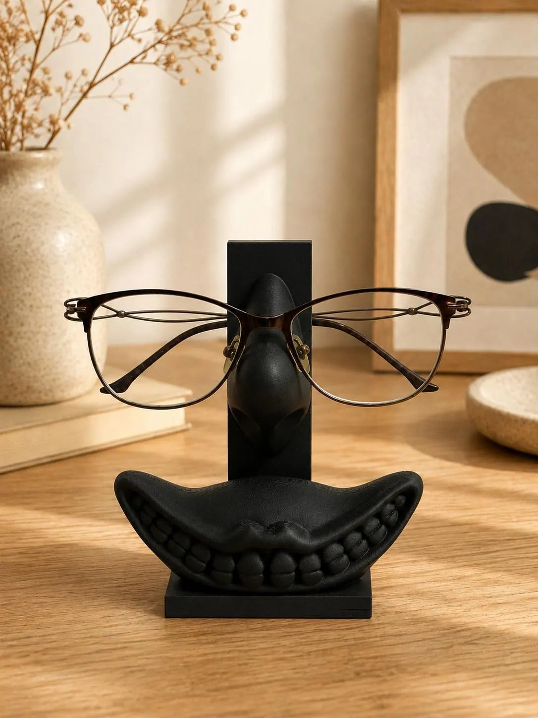 Funny Eyeglasses Holder Stand, 3D Printed Face Glasses Display, Quirky Desk Decor, Sunglasses Holder, Gift for Glasses Wearer