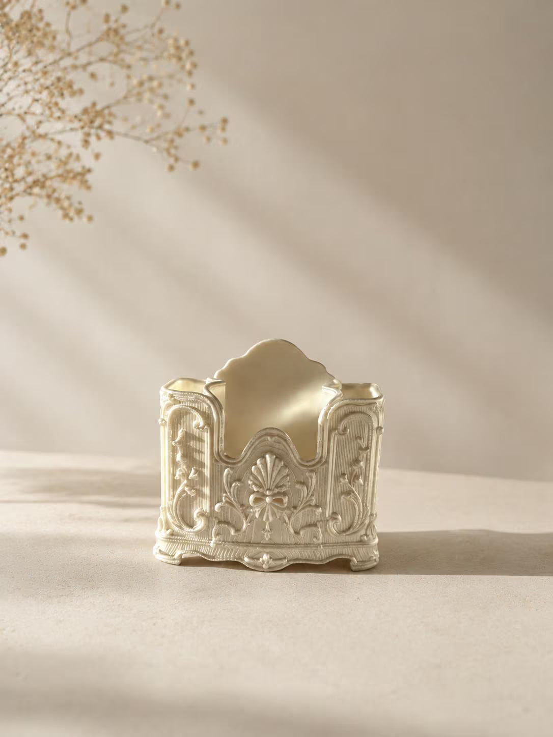 Elegant 3D Printed Vanity Organizer| Rococo Cosmetic Brush Storage | Cottagecore Vanity Decor|Makeup Brush Holder |