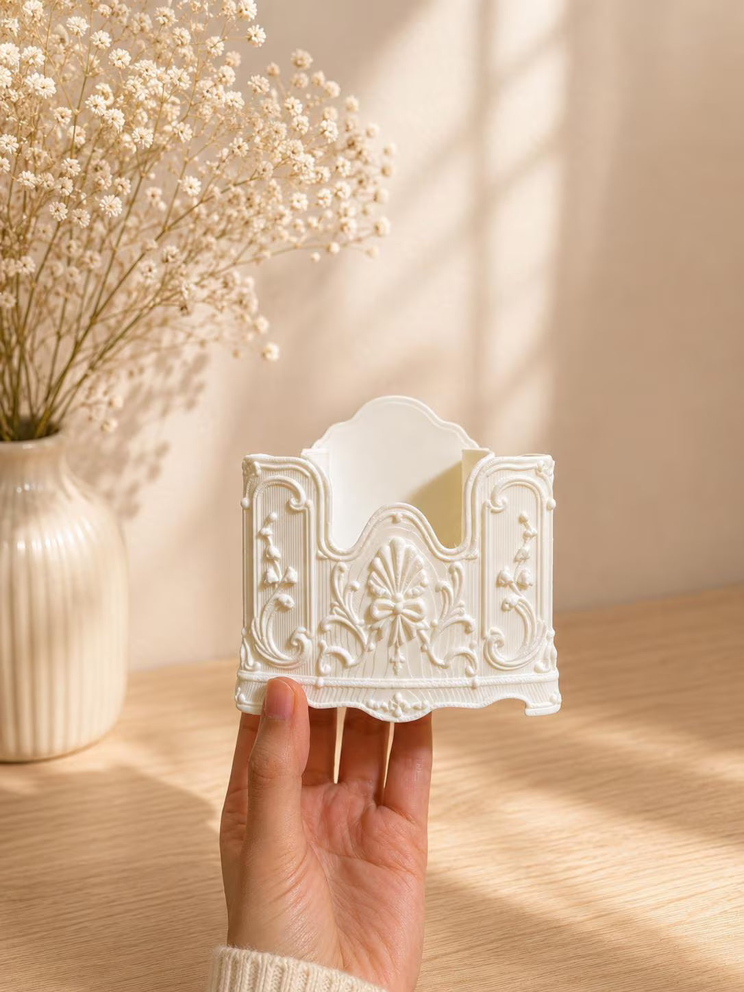Elegant 3D Printed Vanity Organizer| Rococo Cosmetic Brush Storage | Cottagecore Vanity Decor|Makeup Brush Holder |