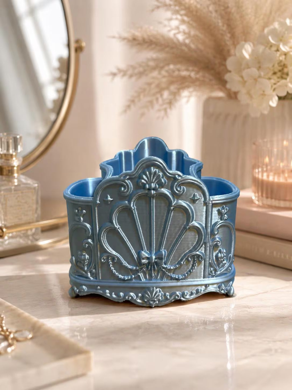Large vintage Baroque vanity organizer
